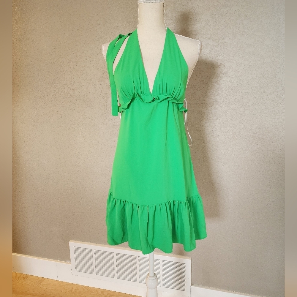 Amanda Uprichard Women's Aubrielle Dress Size Small Color Green - Picture 1 of 9